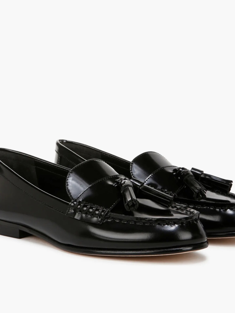 Veronica Beard Black Leather Penny Tassel Loafers - Picture 1 of 13